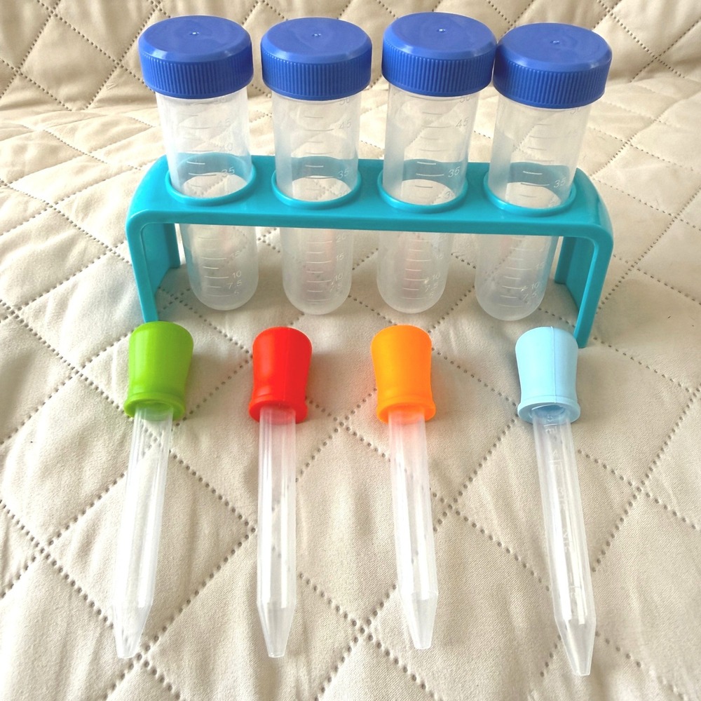 Kids Science Lab Kit 9pc Test Tubes with Rack and Droppers STEM Toy Set
